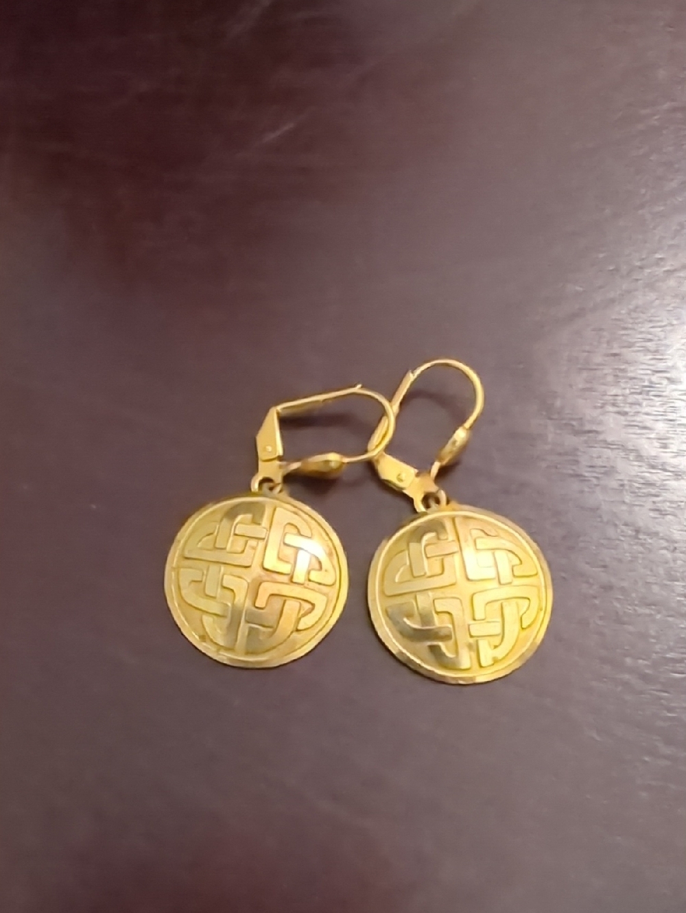 Gold Celtic Knot Drop Earrings - Women Jewelry - Picture 1 of 2